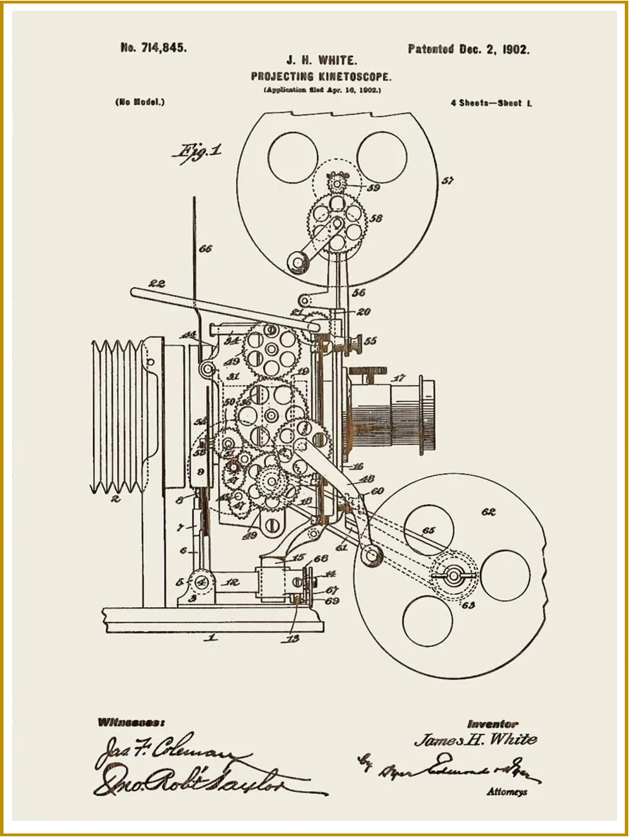 Old movie projector border
